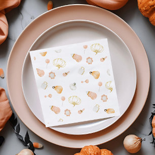 Cute Little Pumpkin Nursery Baby Girl Shower Napkin