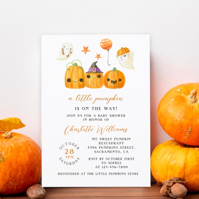 Cute Little Pumpkin On The Way Baby Shower  Invitation (Creator Uploaded)