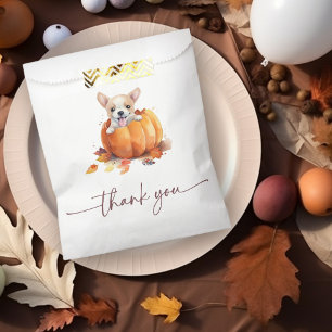 Cute Little Pumpkin Puppy Thank You Baby Shower Favour Bags