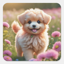 Cute little puppy sticker.