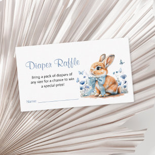Cute Little Rabbit Diaper Raffle Baby Shower Boy Enclosure Card