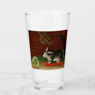 Cute Little Rabbit (Pet Animal) (Henri Rousseau) Glass