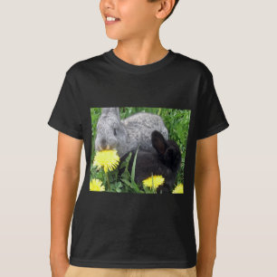 CUTE LITTLE RABBITS BUNNIES DANDELION GRASS NATURE T-Shirt