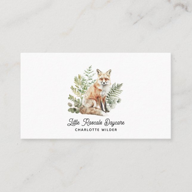 Cute Little Racoon Daycare Business Card (Front)