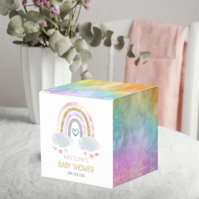 Cute Little Rainbow Baby Shower Favour Box (Creator Uploaded)