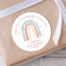 Cute Little Rainbow Boho Baby Shower Thank You