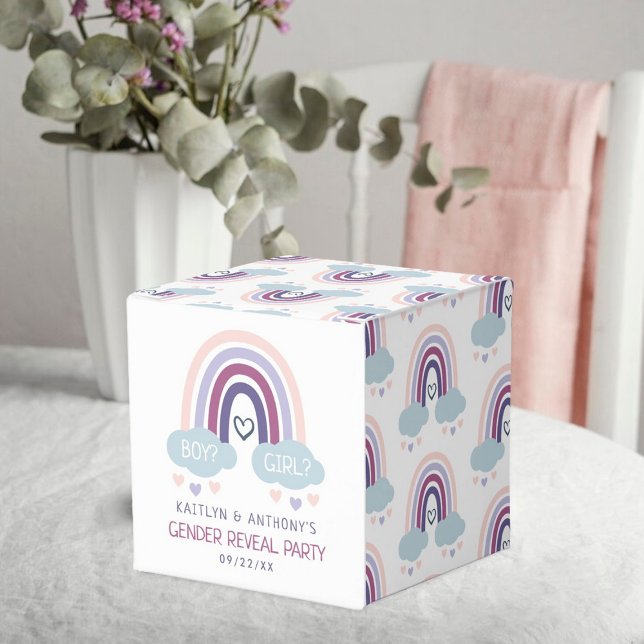 Cute Little Rainbow Gender Reveal Party Favour Box (Creator Uploaded)