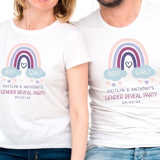 Cute Little Rainbow Gender Reveal Party T-Shirt (Creator Uploaded)