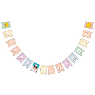 Cute Little Rainbow Sunshine Happy Birthday Party Bunting