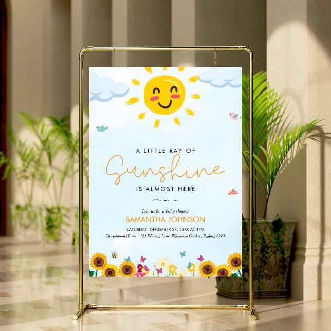 Cute Little Ray of Sunshine Baby shower Poster (Creator Uploaded)