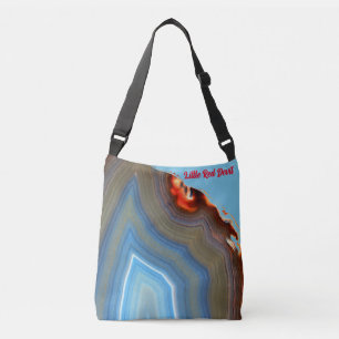 Cute Little Red Devil Hiding in the Agate Crossb Crossbody Bag