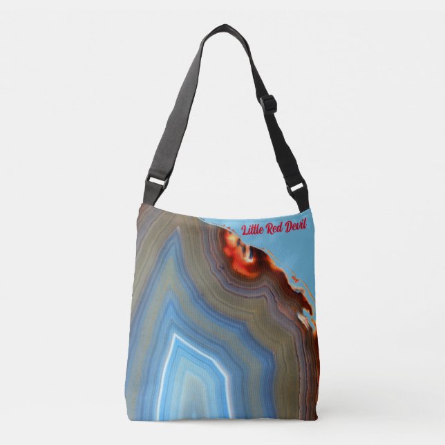 Cute Little Red Devil Hiding in the Agate   Crossb Crossbody Bag (Front)