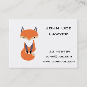 Cute Little Red Fox Illustration Business Card