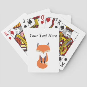 Cute Little Red Fox Illustration Playing Cards