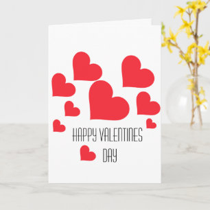Cute Little Red Hearts Cool Chic Valentine's Day Card