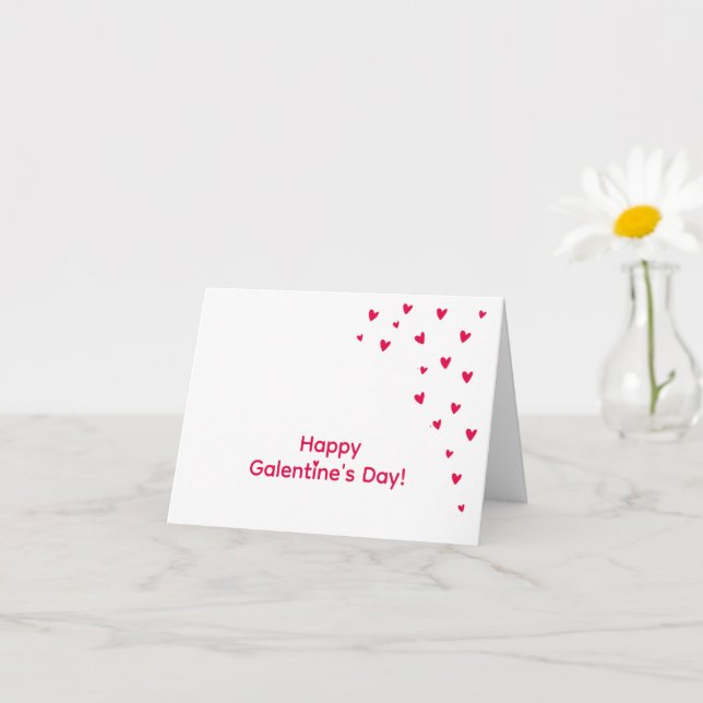 Cute Little Red Hearts - Happy Galentine's Day  Card (Small Plant)