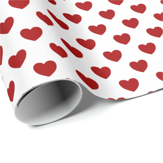 Cute Little Red Hearts Pattern Wrapping Paper (Roll Corner)