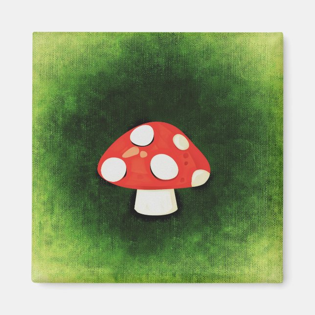 Cute Little Red Mushroom Magnet (Front)