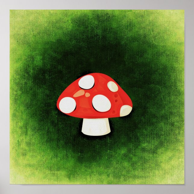 Cute Little Red Mushroom Poster (Front)