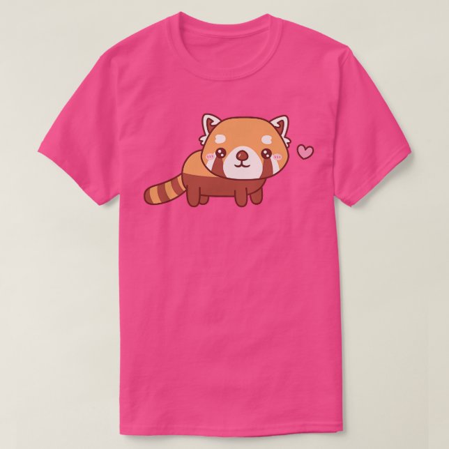 Cute Little Red Panda Doodle T-Shirt (Design Front)