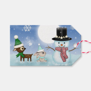 Cute Little Reindeer and Snowman Christmas Gift Tags