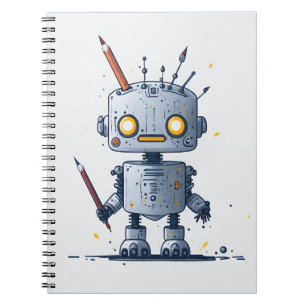 cute little robot IA and books 2