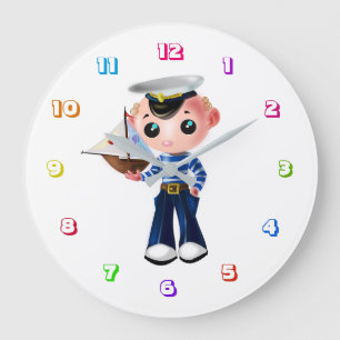 Cute Little Sailor - Large Clock