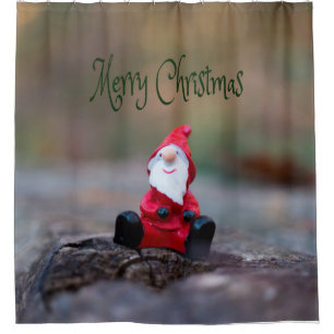 Cute Little Santa Clause Merry Christmas Shower Curtain