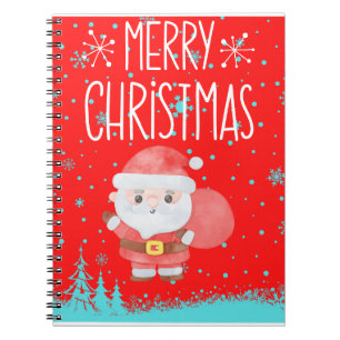 Cute Little Santa Red Notebook
