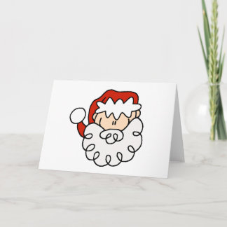 Cute little Santa Stick Figure Face Holiday Card