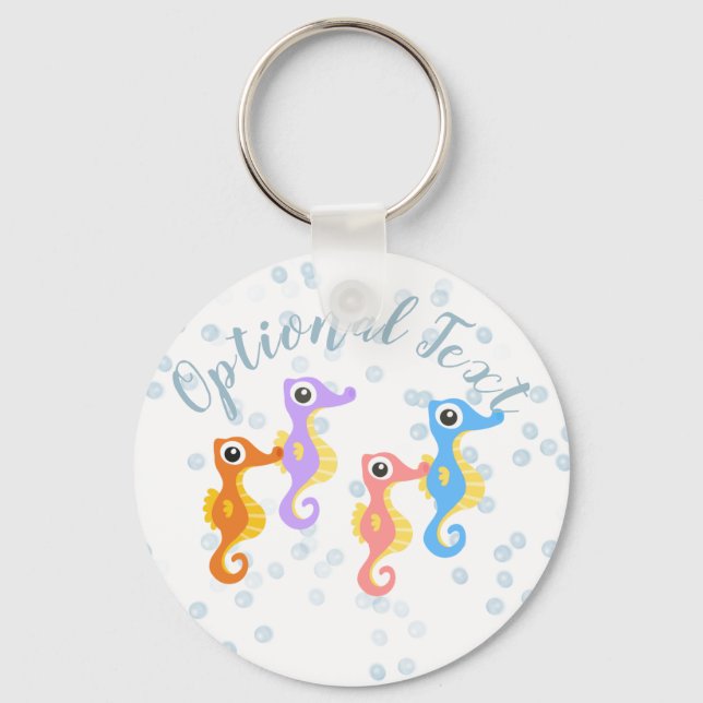 Cute Little Seahorses Key Ring (Front)