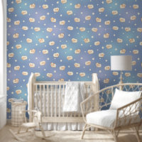 Cute Little Sheep Pattern on Blue