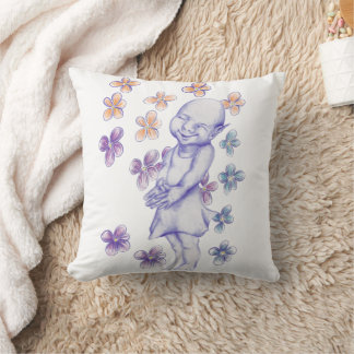 Cute little shy elf girl cushion