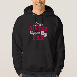 Cute Little Sister Biggest Fan Baseball Sister Bas Hoodie