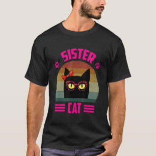 Cute Little Sister Cat With Red Leopard Glasses Re T-Shirt