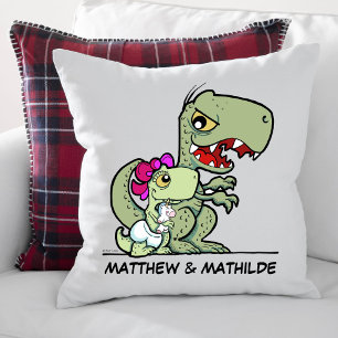 Cute Little Sister T-Rex Dinosaur Name Cushion