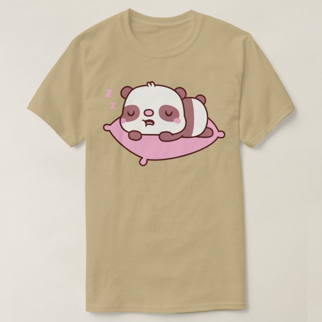 Cute Little Sleeping Panda Bear T-Shirt (Design Front)