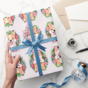 Cute Little Small Puppy Dog Pencil Art Wrapping Paper