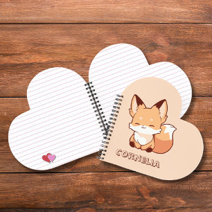 Cute Little Smiling Fox Personalized Name  Notebook