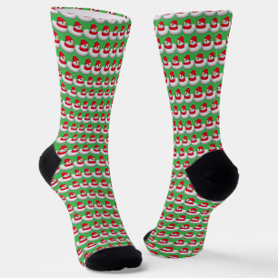 Cute Little Snowduck   Cozy Christmas Red & Green Socks
