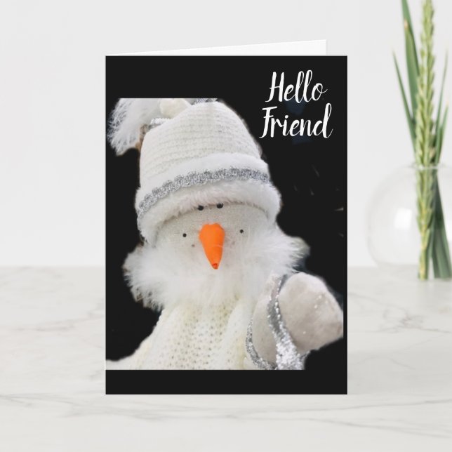CUTE LITTLE SNOWMAN SAYS *MERRY CHRISTMAS TO YOU** CARD (Front)