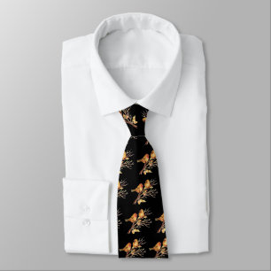Cute Little Sparrow Brown Birds Black Background Tie