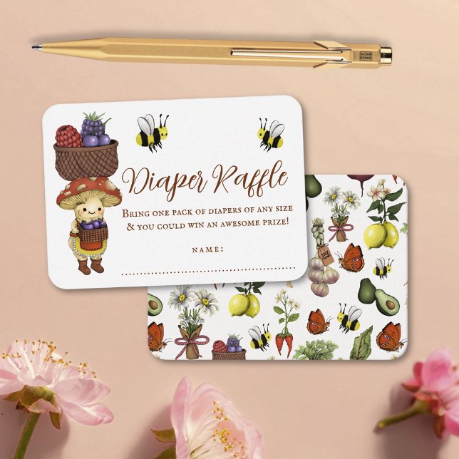Cute Little Sprout Baby Shower Diaper Raffle Enclosure Card (Creator Uploaded)