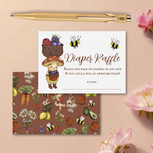 Cute Little Sprout Baby Shower Diaper Raffle Enclosure Card (Creator Uploaded)
