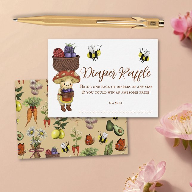 Cute Little Sprout Baby Shower Diaper Raffle Enclosure Card (Creator Uploaded)