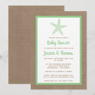 Cute Little Starfish Baby Shower   Any Colour Invitation