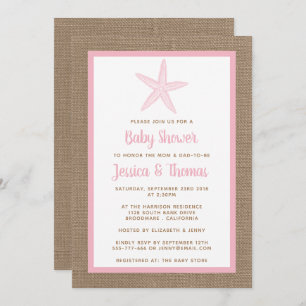 Cute Little Starfish Baby Shower   Any Colour Invitation