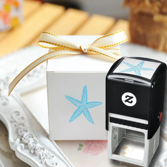 Cute Little Starfish Beach Wedding Stationery Self-inking Stamp (Creator Uploaded)