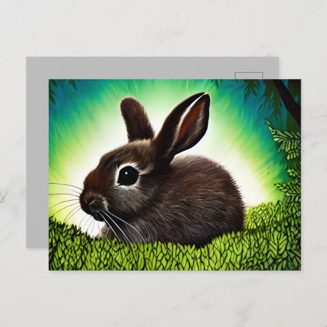 Cute Little Storybook Bunny Postcard (Front/Back)