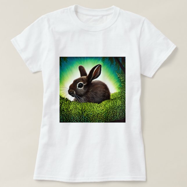 Cute Little Storybook Bunny T-Shirt (Design Front)